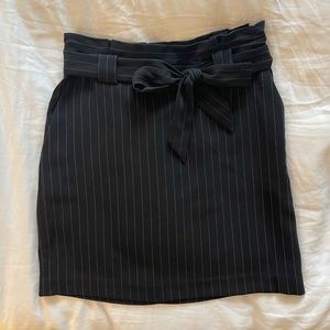 EXPRESS Black Pinstripe Paperbag Skirt